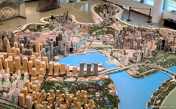 Birds eye view of the architectural model of the CBD