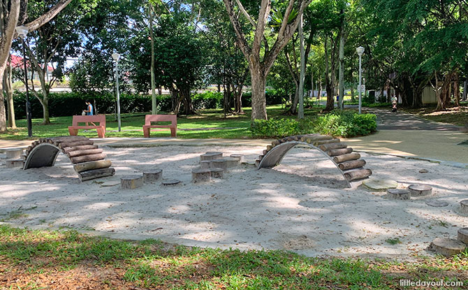 Wooden bridges at Yishun Park