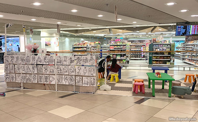 Kiddy activity stall at Changi Airport T3