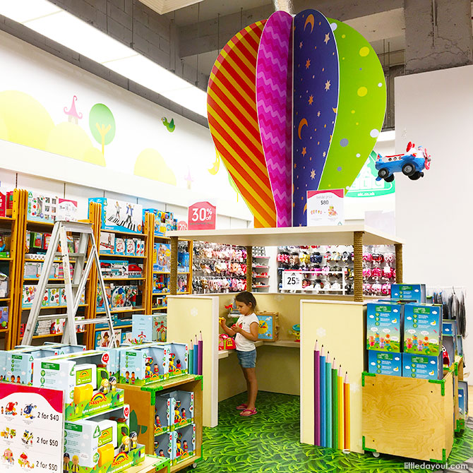 The colourful play station near the entrance of the store is decked with interactive toys from Early Learning Centre.