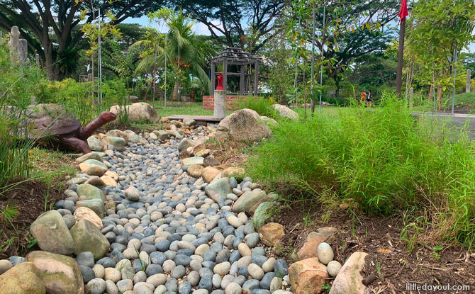 Pebble stream at Pasir Ris Park Nature Playgarden