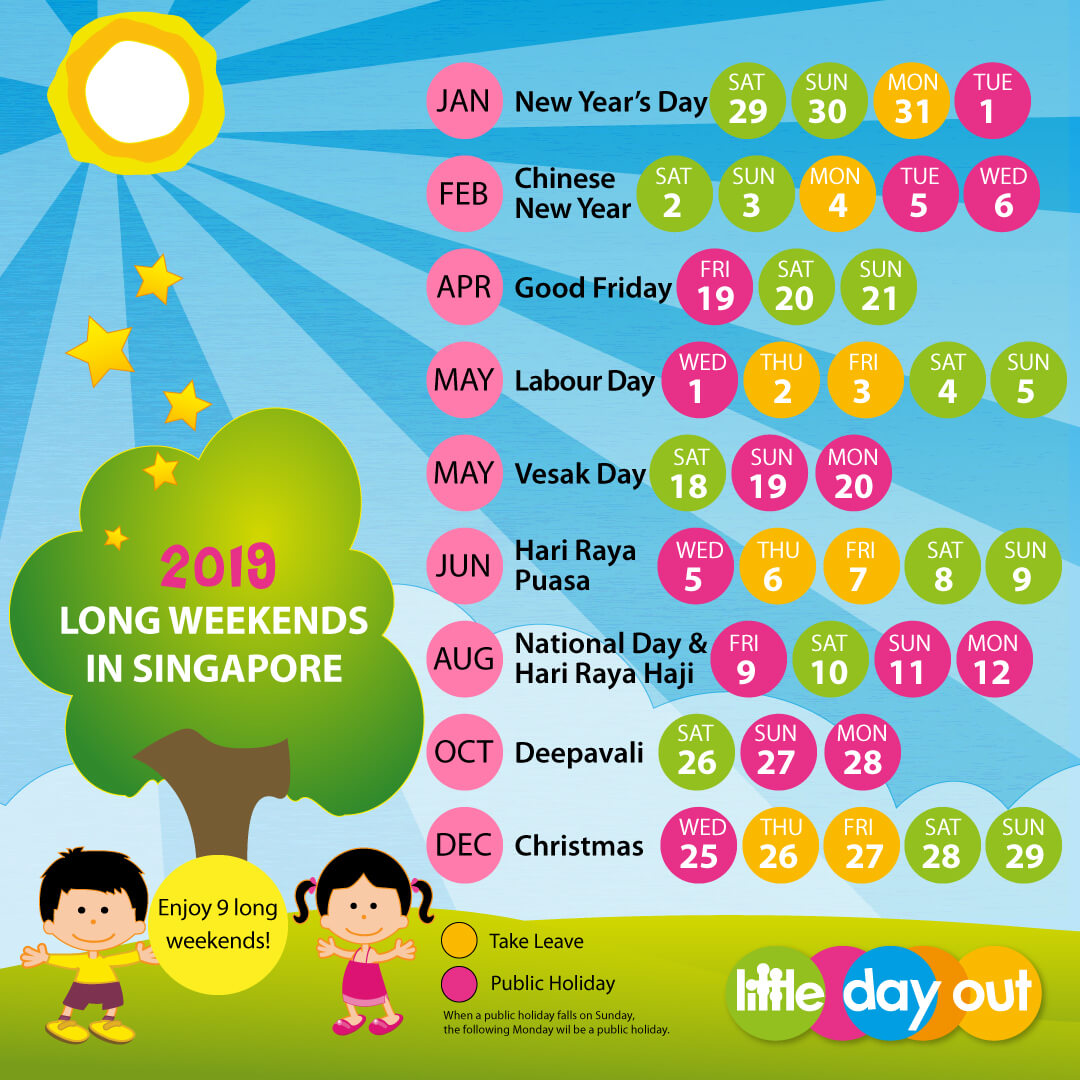 Singapore Public Holidays & Long Weekends 2019