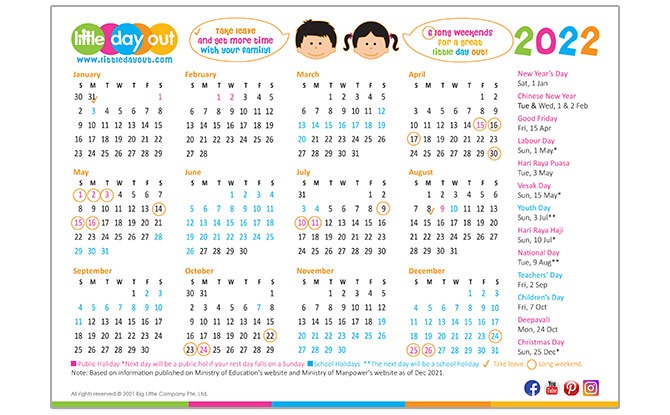 Christmas Break 2022 Public Little Day Out's 2022 Calendar: Plan For The Year Ahead With Public &  School Holidays - Little Day Out