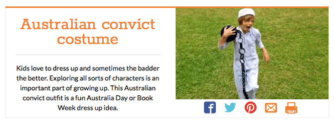 Convict Costume, Kidspot