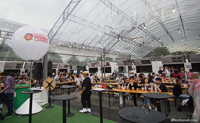 Food area at the Prudential Marina Bay Carnival 2018 to 2019