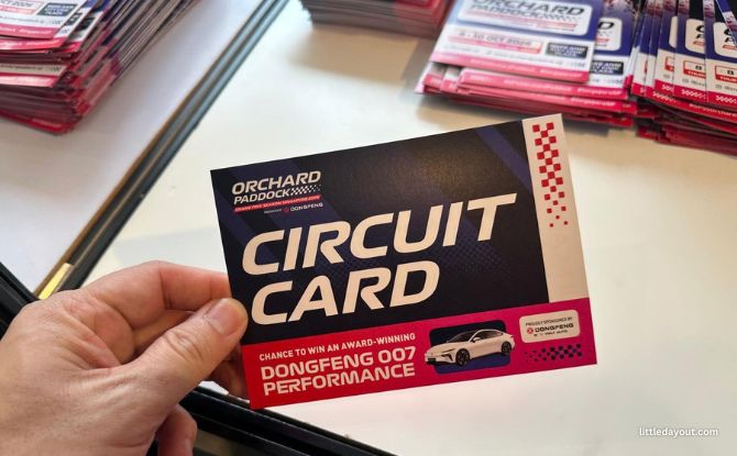 Orchard Paddock: Race-Inspired Entertainment At Ngee Ann City Civic Plaza From 8 to 10 Oct 3 Circuit Card Stamp Rally with a chance to win a Dongfeng 007 Performance Vehicle