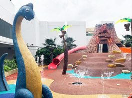 Causeway Point Water Playground: Dinosaur Wet Play Area With A Volcano!
