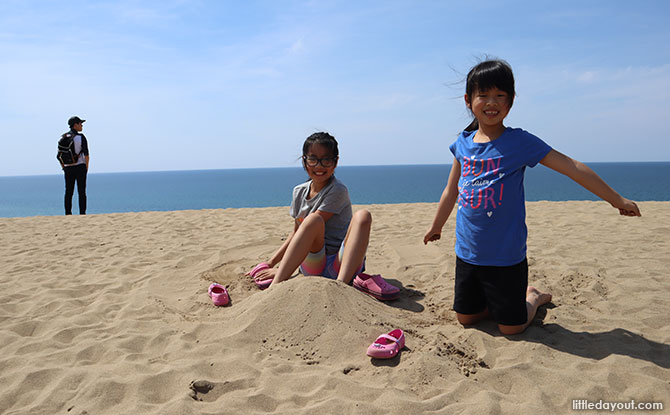 Playing at the Sand Dunes in Japan