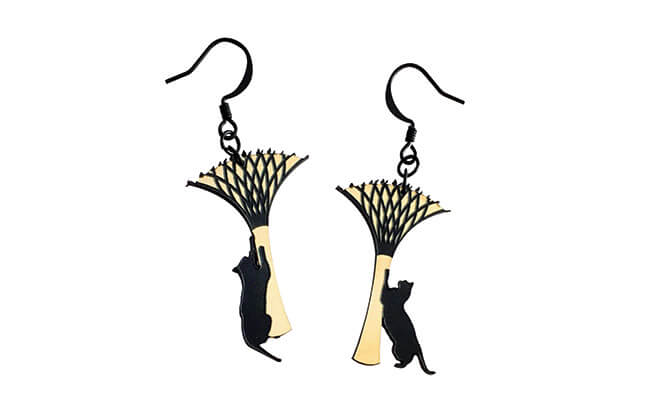 Supertree Cat Earrings $20, from alfiedemeow.com