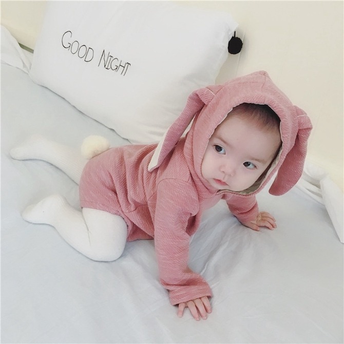 Baby Hooded Rabbit Ear Romper