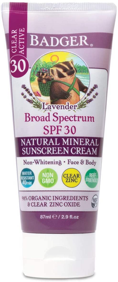 Badger Lavender Natural Mineral Sunscreen Cream