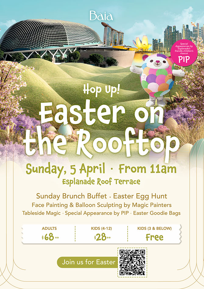 Easter Egg Hunts 2026 Singapore: Where To Pick Up A Basket & Hop To Egg-citing Fun 2 Baia x Esplanade’s PIP’s PLAYbox Easter on the Rooftop