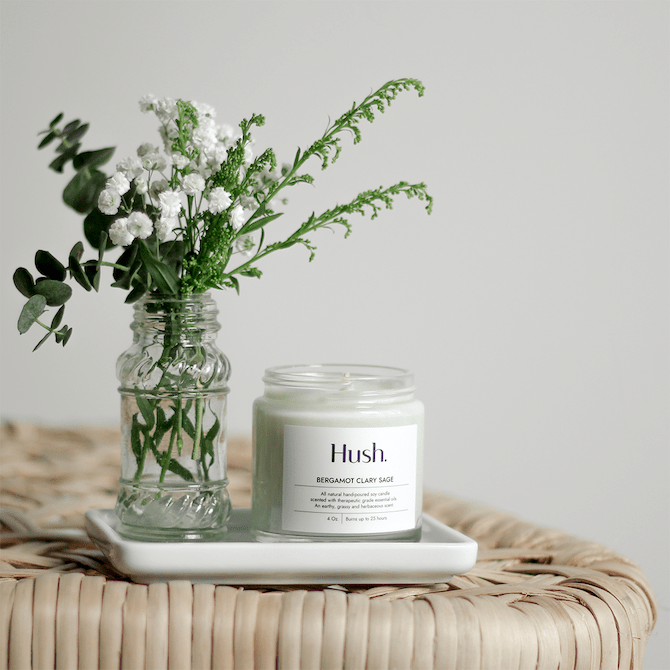 Hush Bergamot Clary Sage Essential Oil Candle