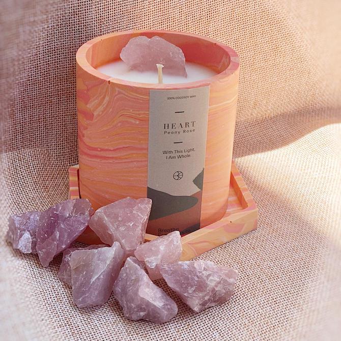 Breathe Essentials Heart Candle