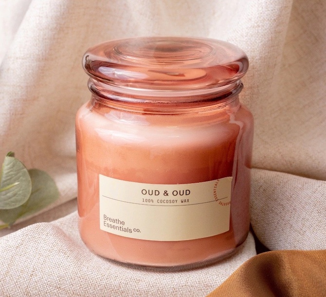 Breathe Essentials Oud & Oud Cocosoy Scented Candle