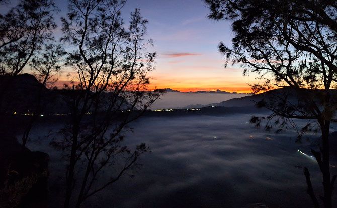 Watching the Sunrise at Mount Bromo