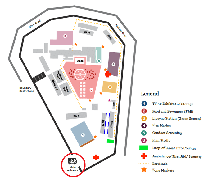 Map of SHF 2017 at Caldecott Broadcast Centre