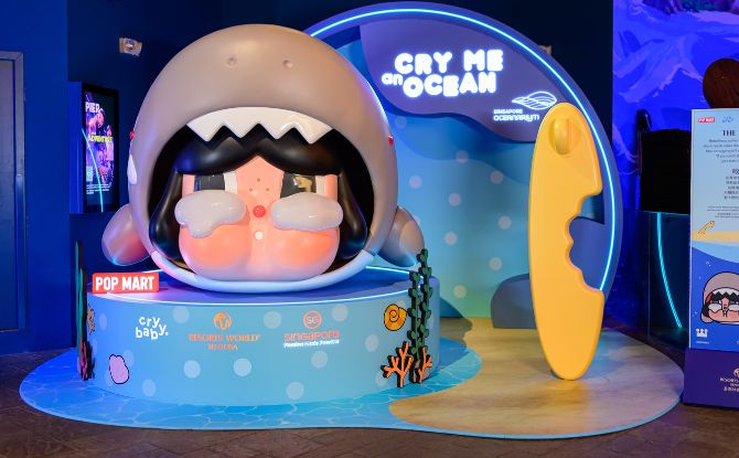 Cry Me An Ocean: POP Mart's CRYBABY At Singapore Oceanarium 4 CRYBABY, baring sharp shark teeth