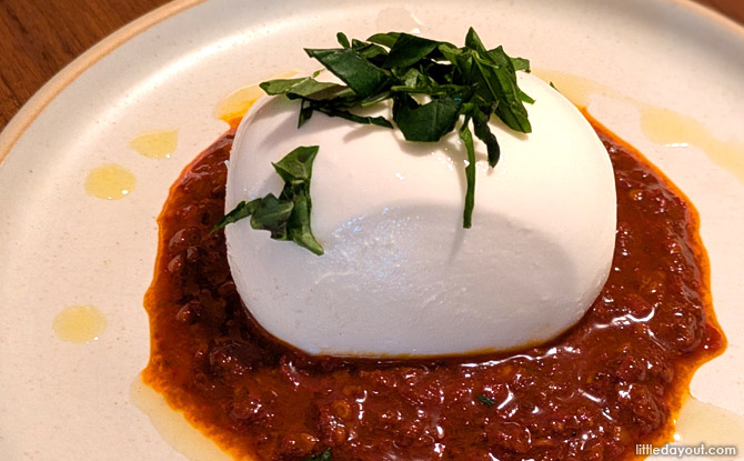 First Up Appetiser: Burrata Piccante
