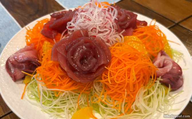 Restaurant Cougar Lee’s Chinese New Year Menu: Tradition Meets European Elegance 1 Yusheng with Chutoro and Amberjack (S: $58, L: $88)