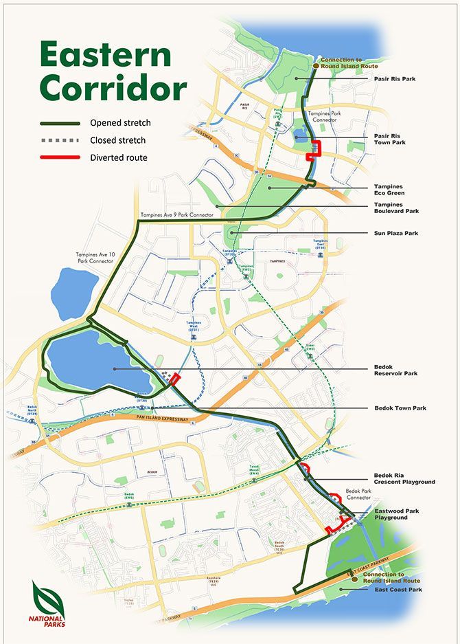Eastern Corridor Park Connector Network Route Map