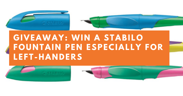 Giveaway - Win a STABILO Fountain Pen for Left Handers