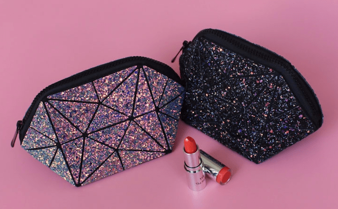 Glitter Shell Geometric Shape Cosmetic Bag