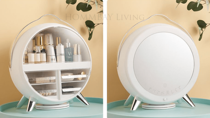 HOMMBAY Living NEW MAKEUP ORGANISER WITH LED LIGHT AND MIRROR