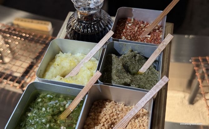 Hikiniku To Come: Hamburg "Steak-On-Rice" From Tokyo Now In Singapore 8 several condiments available, ranging from oil-marinated green chilli, fried garlic flakes to Japanese pepper sauce