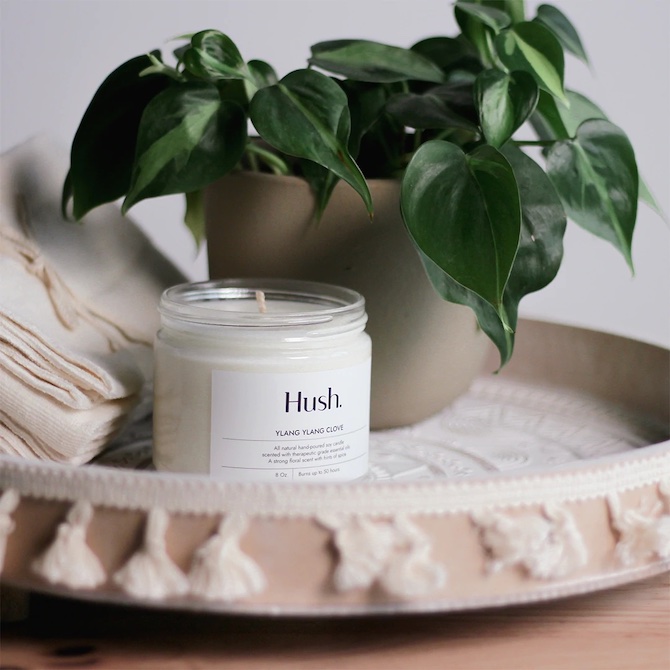 Hush Ylang Ylang Clove Essential Oil Candle