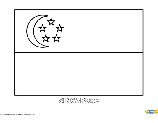 Free Singapore Flag Colouring Page