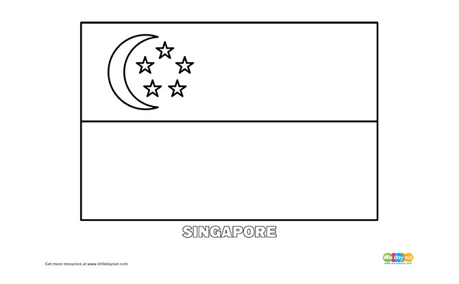 Free Singapore Flag Colouring Page