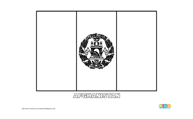 Free Afghanistan Flag Colouring Page Free Afghanistan Flag Colouring Page