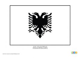Free Albania Flag Colouring Page