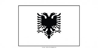 Free Albania Flag Colouring Page