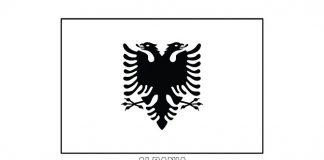 Free Albania Flag Colouring Page