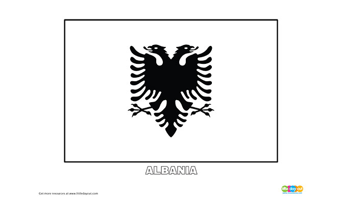 Free Albania Flag Colouring Page