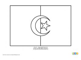Download Free Algeria Flag Colouring Page