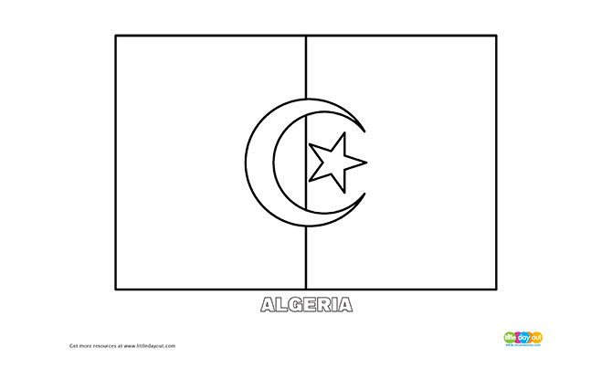 Download Free Algeria Flag Colouring Page