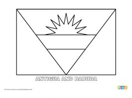 Free Antigua And Barbuda Flag Colouring Page