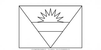 Free Antigua And Barbuda Flag Colouring Page