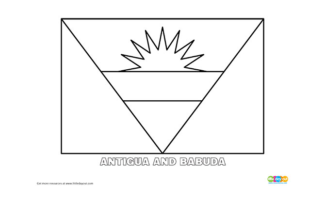 Free Antigua And Barbuda Flag Colouring Page