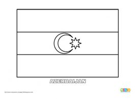 Free Azerbaijan Flag Colouring Page
