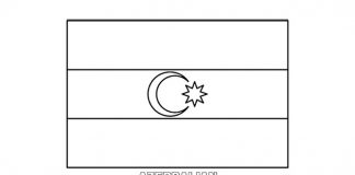 Free Azerbaijan Flag Colouring Page