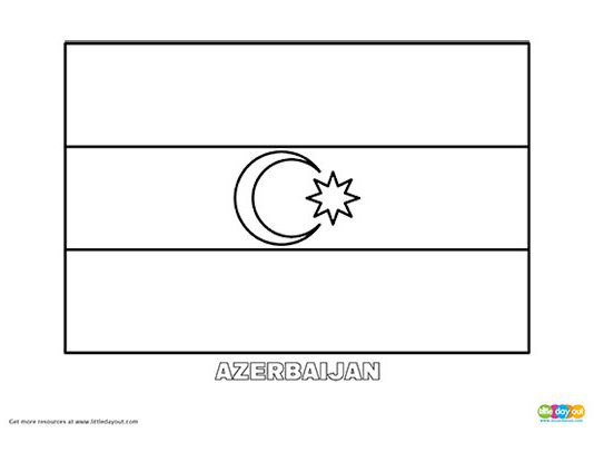 Free Azerbaijan Flag Colouring Page