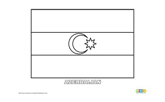 Free Azerbaijan Flag Colouring Page