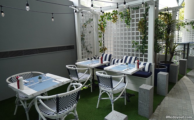 Outdoor area at So France restaurant