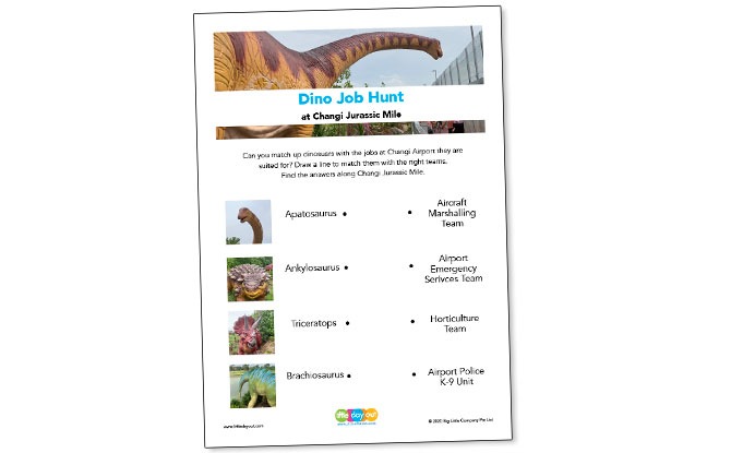 Downloadable Jurassic Mile Activity Sheet