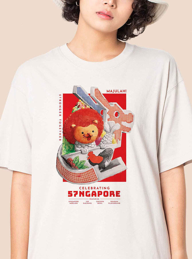 Kattoe Ice Kachang Merlion SG57 Tee