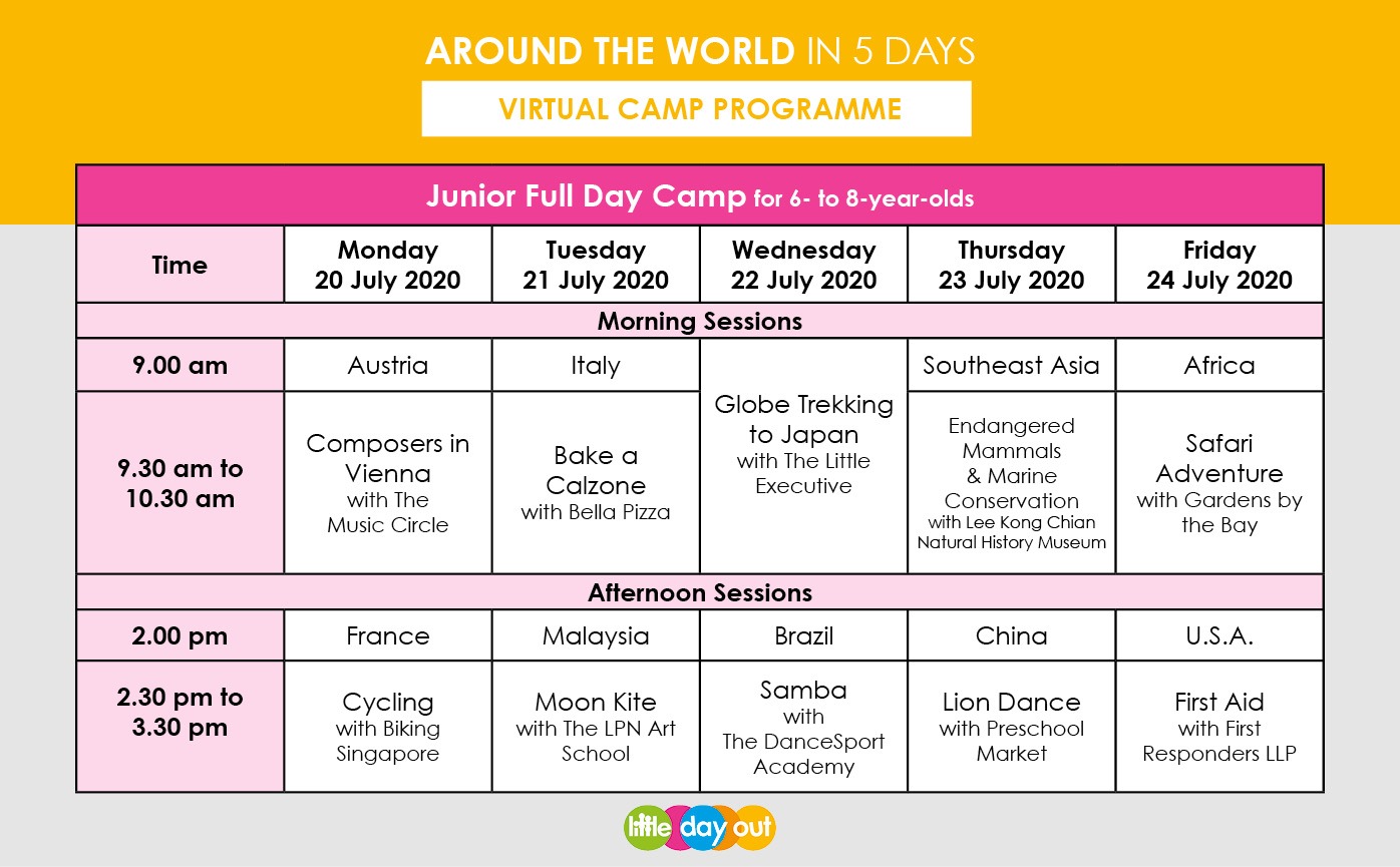 Little Day Out's Around the World in 5 Days Junior Camp Programme